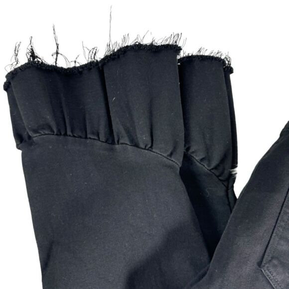 PAIGE Hoxton Shadow Black Straight Curved Ruffle Hem Jeans Sz 27 - Picture 4 of 13